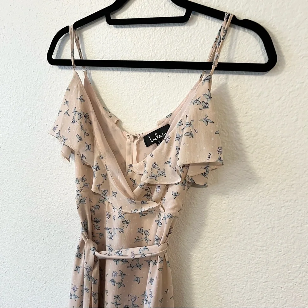 Lulu's Pink Floral Midi Dress - Picture 7 of 14